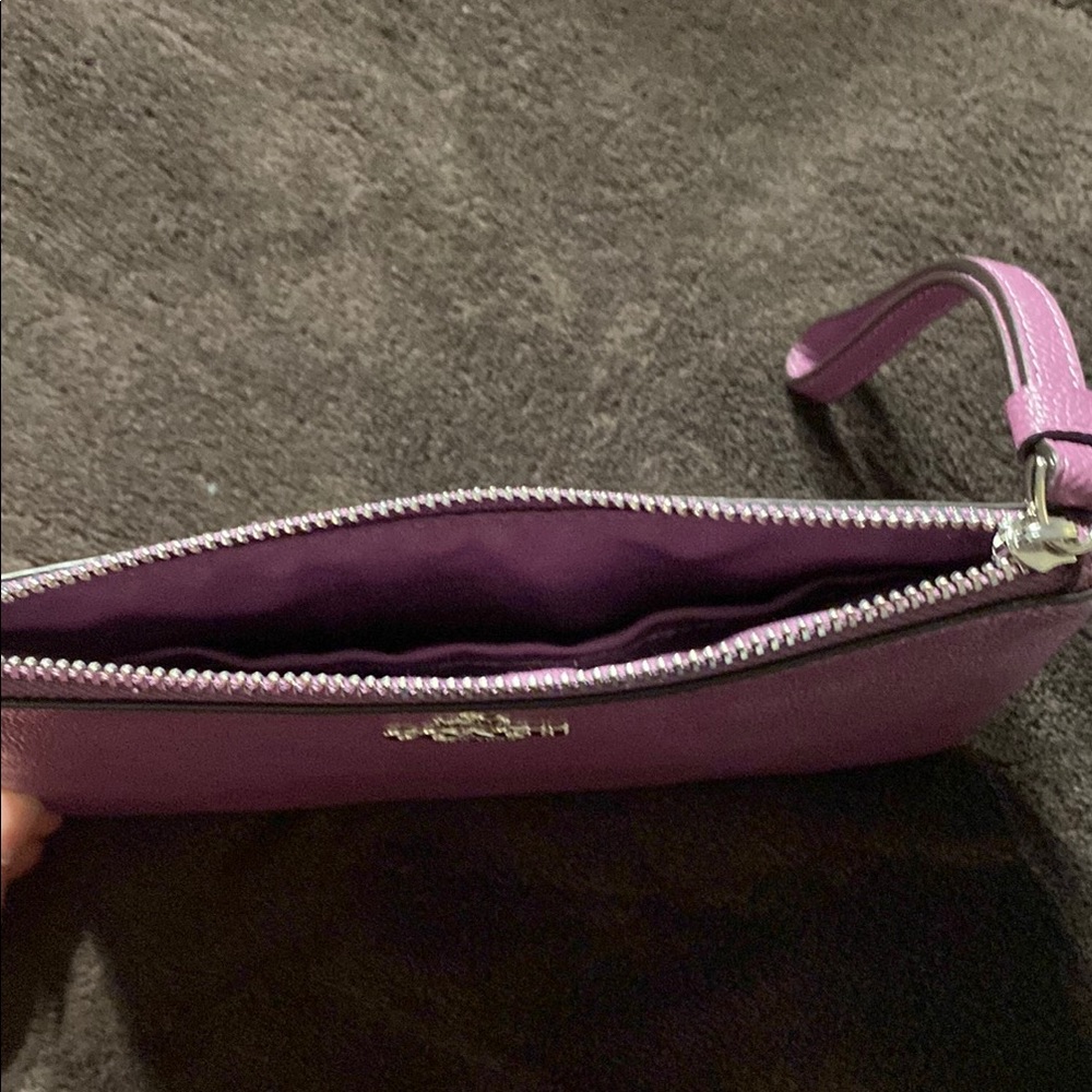 Coach Purple Clutch Wristlet with Elegant Shimmer - Picture 2 of 3